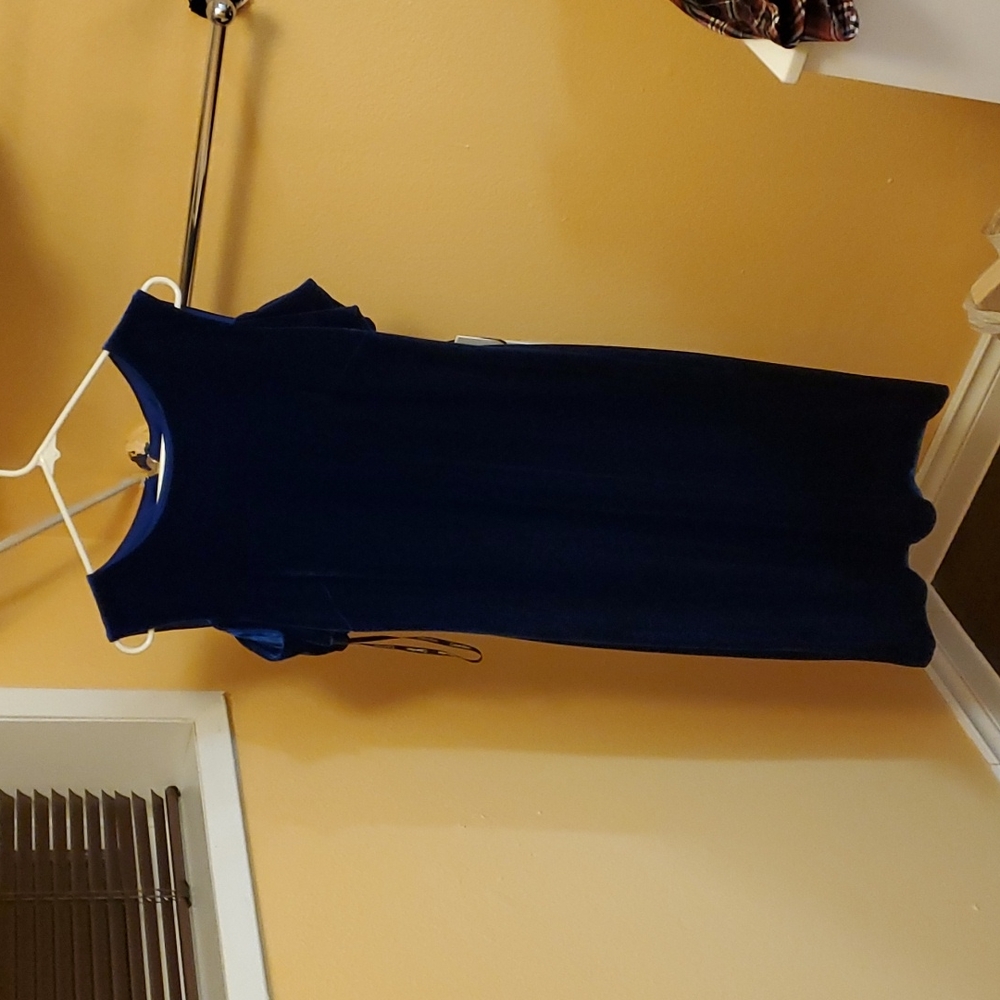 Calvin Klein blue off shoulder dress